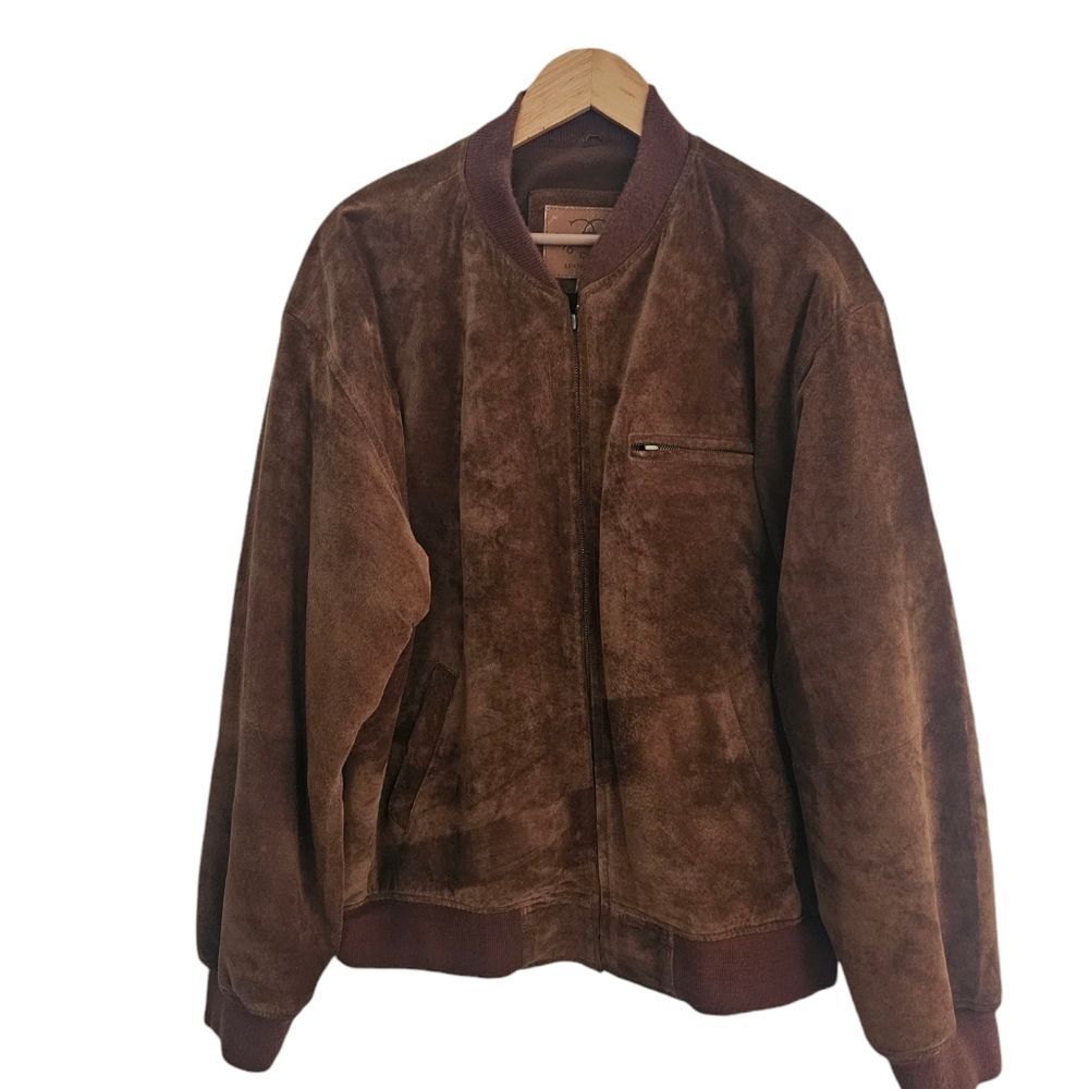 Ciro Citterio Leatherwear Vintage Suede Leather Bomber Jacket Sz XXL Brown Zip